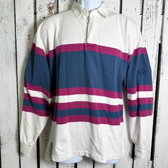 Dockers Other - Vtg 90s Dockers Rugby Shirt Men's XL Long Sleeve Cotton Polo Collar Retro Preppy